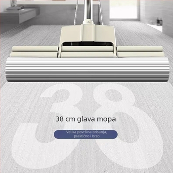Univerzalna sklopiva glava za mop – gumom-pamuk zamjena, uskog otvora