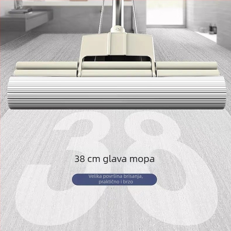 Univerzalna sklopiva glava za mop – gumom-pamuk zamjena, uskog otvora