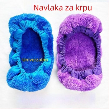 Debeli pokrov za glavu mop s koralnim plišem, univerzalne veličine, s elastičnim šnurom, zamjenska tkanina za mop, iznimno upijajuće za čišćenje
