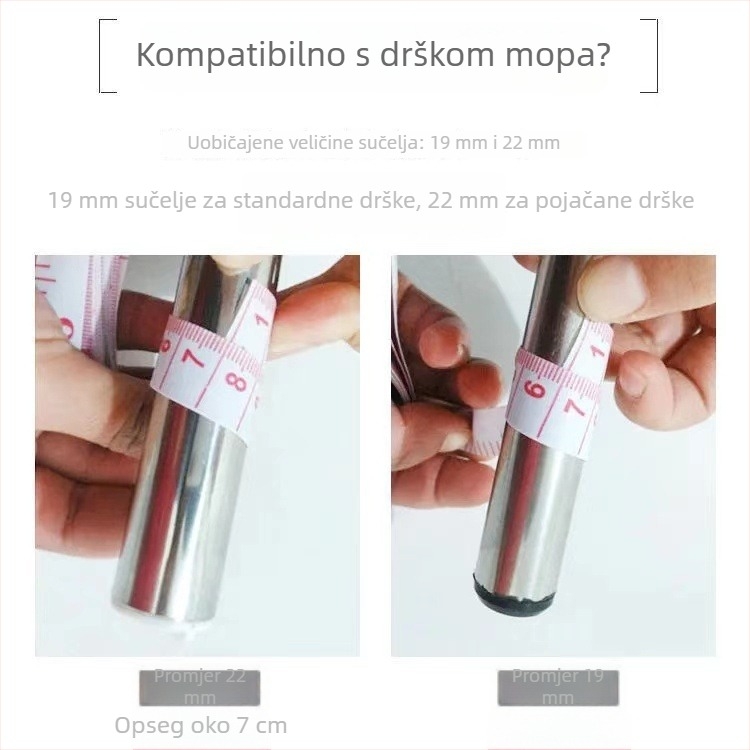 Okretna drška za mop s ručnim pritiskanjem za iscijeđivanje — zamjenska glava mopa