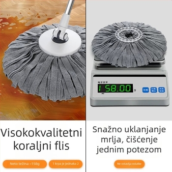 Univerzalna rotirajuća glava mop s krpom, upija, uklanja mrlje, bez dlačica, za kućnu upotrebu
