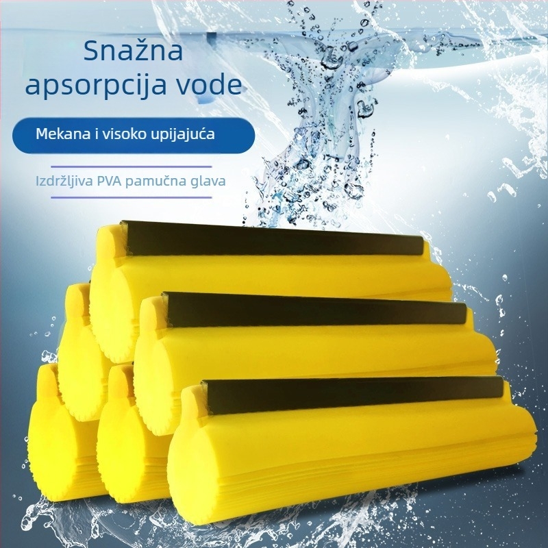 Lierjia PVA glava mop-a, snažna apsorpcija, brzo mekana, sklopiva spužvasta glava 28×33 cm i 38 cm valjkasta glava – zamjenska glava