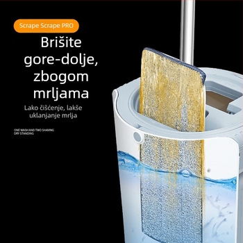 Okrugli mop za mokro i suho čišćenje, velike veličine, bez ručnog pranja, plosnati mop s kantom