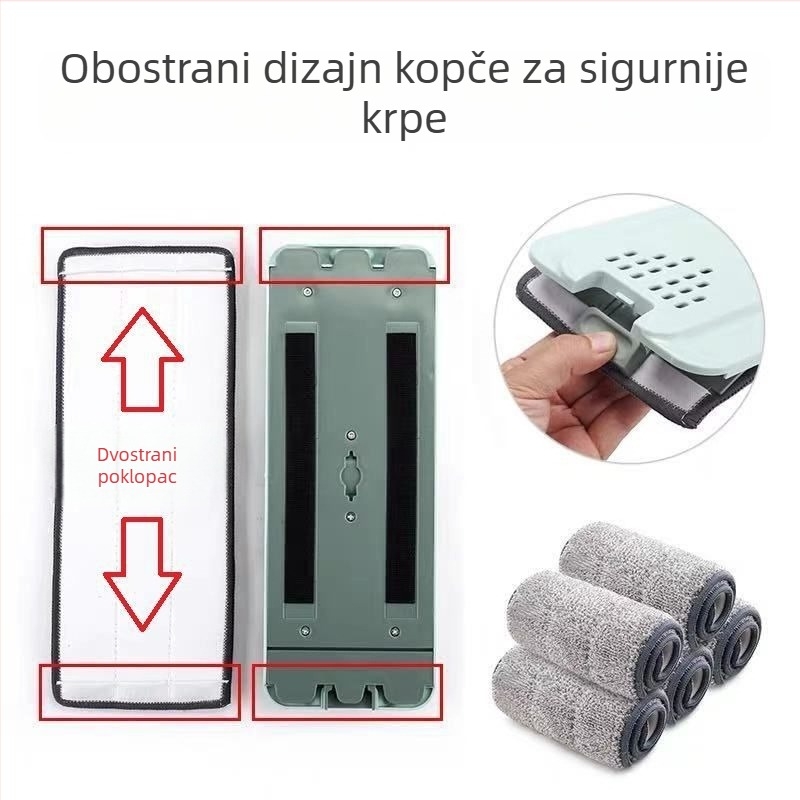 Prilagođeni dodaci za ravni mop — zamjenska krpa, dvostrani ljepilni jastučić, debeli zaštitni poklopac za šipku mop