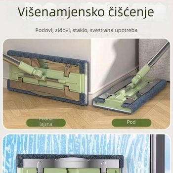 Ploški mop s klipom za krpu, mikrovlakno, čišćenje drvenih podova, jednostavan dizajn
