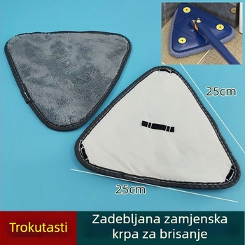 Trokutasti mop s zamjenjivom krpom, bez dodiranja, debeli zamjenski krpa