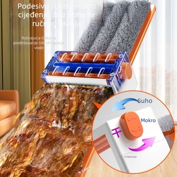 Domaći mop s higijenskim čišćenjem bez dodira, veliki plosnati mop
