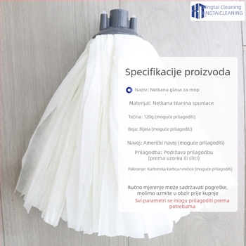 120 g glava mop-a od netkanog materijala, okrugla plastična glava za zamjenu s američkim navojem, starinski mop, OEM prilagođavanje
