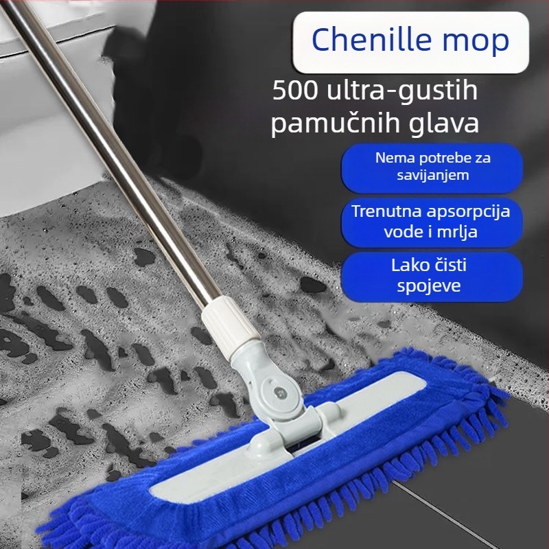 Chenille plošni mop za dom, hotel i tvornicu, velike veličine, dvostruka upotreba za suho i mokro čišćenje