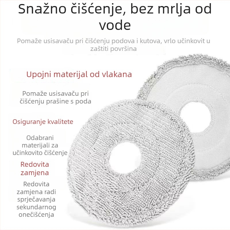 Zamjenska glava mopa za Mijia robot za čišćenje, kružnog oblika od vlakana, periva