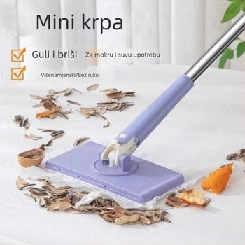 Proširivi plosnati mop od mikrovlakana s klipom za krpu, namijenjen čišćenju podova i prozora, bez dodirivanja rukama