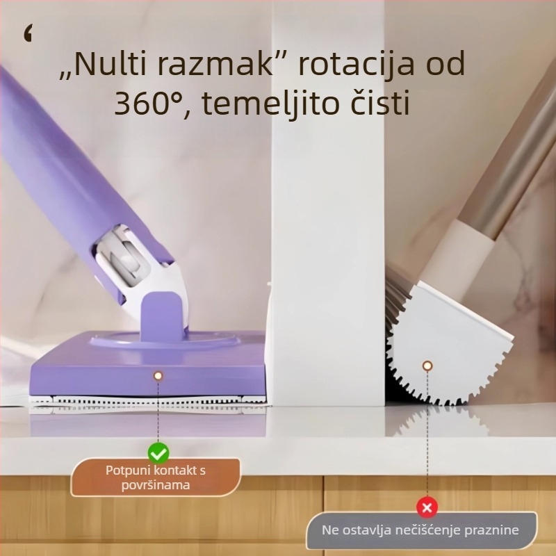 Proširivi plosnati mop od mikrovlakana s klipom za krpu, namijenjen čišćenju podova i prozora, bez dodirivanja rukama