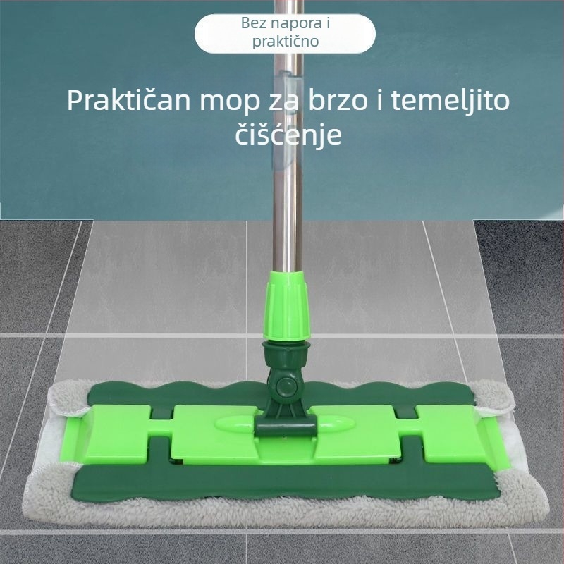 Ploški mop s krpom za kućnu upotrebu – mikrovlakana mop za drvene podove