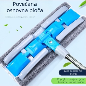 Izdržljiv plosnati mop s klipom za tkaninu, lagana mikrovlakna glava, nehrđajući čelična šipka, istiskivanje pritiskom, uklonjiv i pran za čišćenje podova
