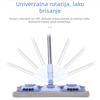 Biomimetski plosnati mop za mokro i suho čišćenje s leptir kopčom, podesiva duljina 95–138 cm