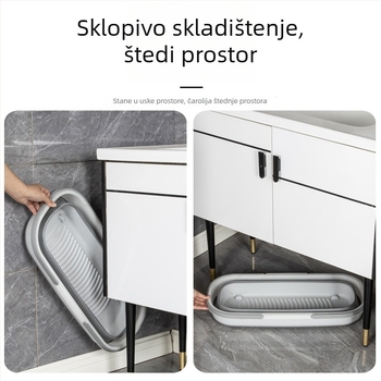 Sklopiva kanta za kućnu upotrebu s ručkom, plastična kanta za vodu, kanta za mop s kotačićima, velike veličine