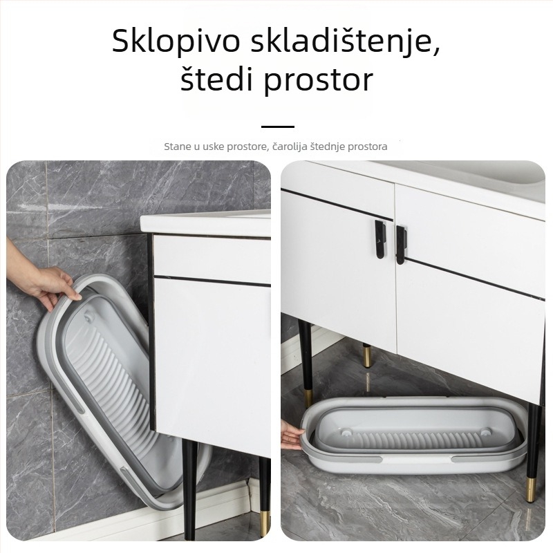 Sklopiva kanta za kućnu upotrebu s ručkom, plastična kanta za vodu, kanta za mop s kotačićima, velike veličine