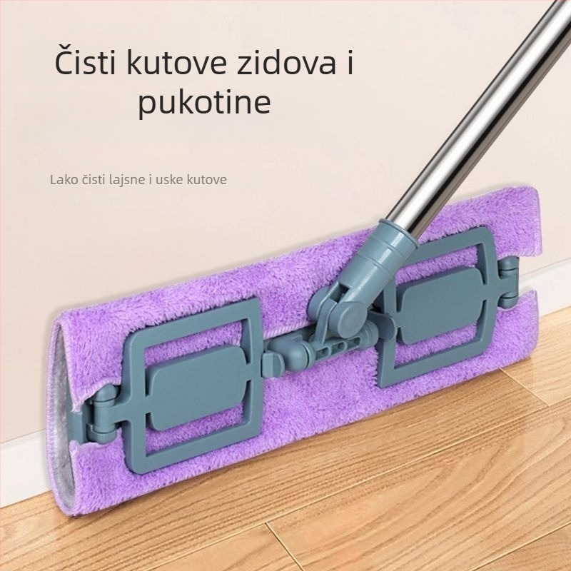 Prilagođeni platnasti ravni mop s samoljepljivim kopčom, odvojiv i periv, za suho i mokro čišćenje