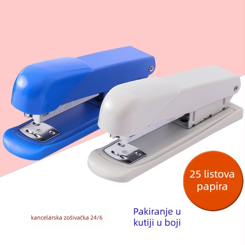 Spajalica za ured, metalna, srednje veličine, 24/6, u šarenoj kutiji, model 213