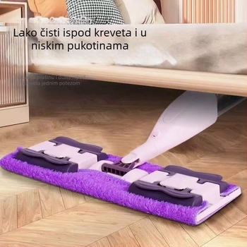 Ravan mop za kućnu upotrebu s velikim pločom i zamjenskom glavom za krpu, široki sprej mop s klipom za krpu