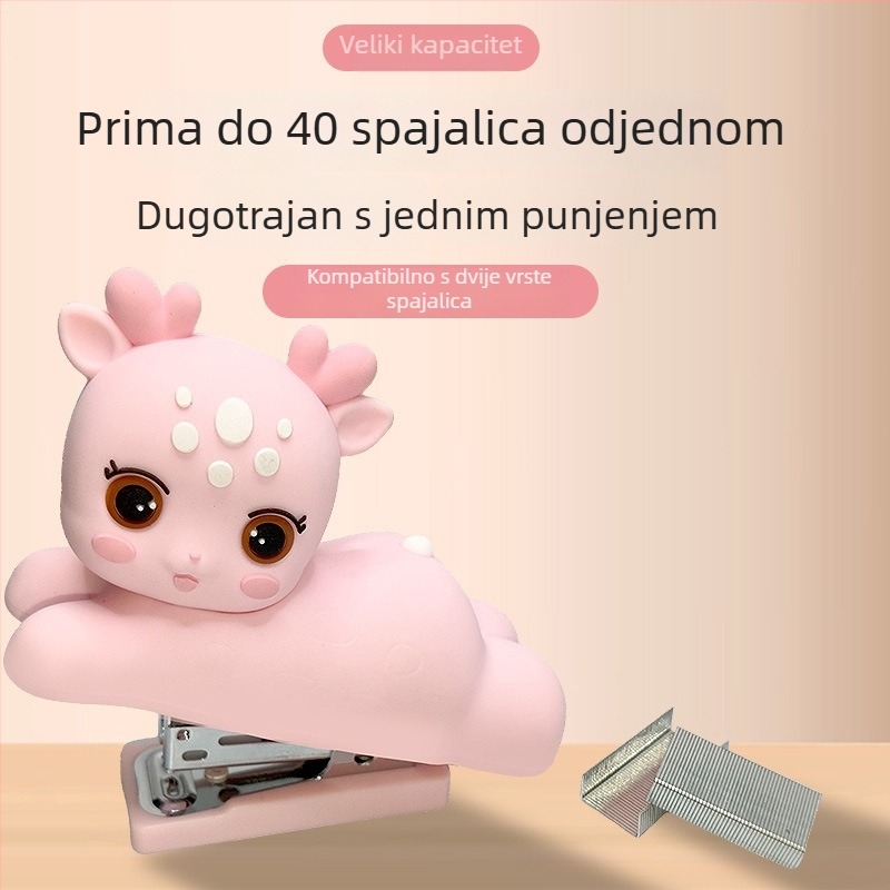 Slatka silikonska jelena mini spajalica – 24/6 ili 26/6, uredska, višefunkcionalna