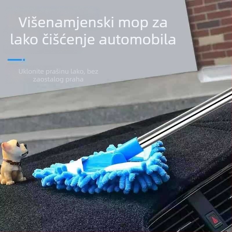 Trokutasti mali mop s teleskopskom drškom za kuhinjske i dnevne podove, chenille krpa