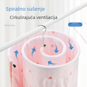 Nehrđajući čelični spiralni vješalica za balkon, rotirajući stalak za sušenje posteljine i deke