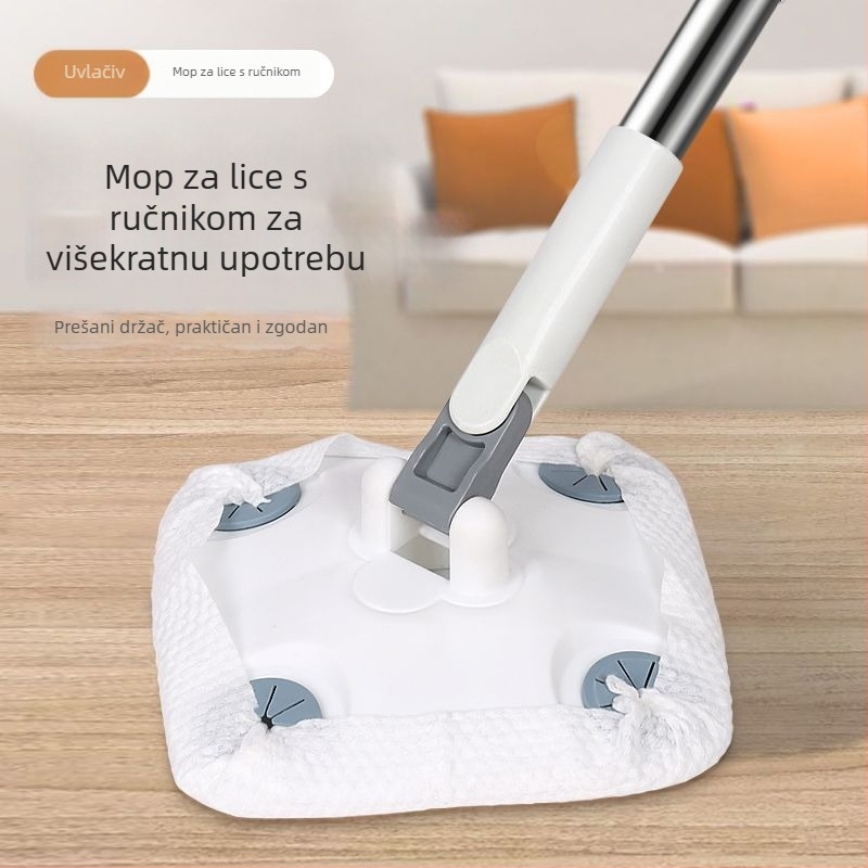 G5U Kućni mop s klipom za krpu, lagan i kompaktan mop, pojačan alat za čišćenje poda bez pranja, s teleskopskom šipkom i statičkim uklanjanjem
