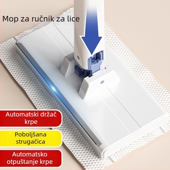 Mikrovlaknasti mali mop s klipom za krpu za kućnu upotrebu — ponovno upotrebljiva maramica za lice i sustav automatske zamjene papira mop