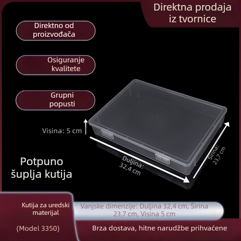 PP plastična kutija za uredske potrepštine s prozirnim organizatorom za građevne blokove i šarene olovke, pravokutna kutija za pohranu velikog kapaciteta