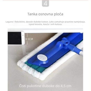 Mikrovlaknasti plosnati mop za kućnu upotrebu – suho i mokro čišćenje