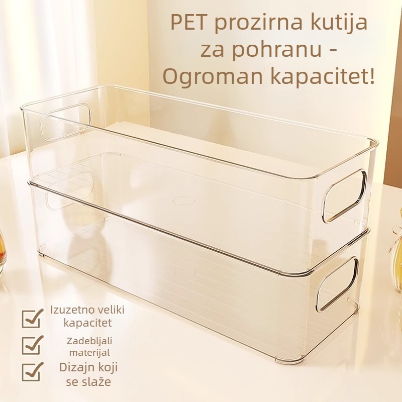 Akrilni dijeljivač ladice, dugačak i uzak pravokutni organizator za male predmete