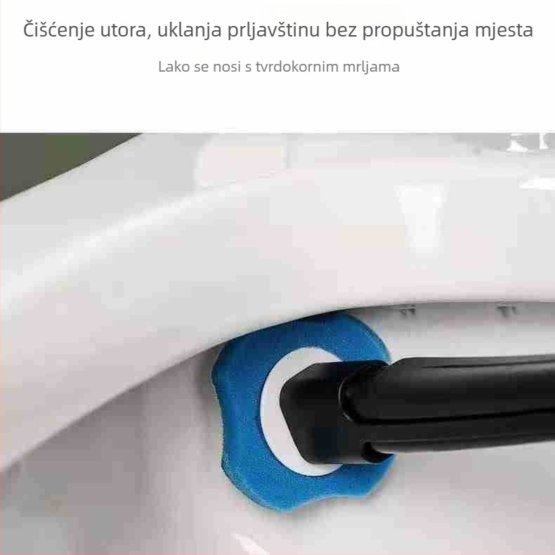 Plošni mop s trokutastom apsorpcijskom glavom i aluminijskom pločom, za kućnu upotrebu, bijela, za automobil, prema slici, četkica za zahod