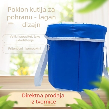 Sklopivi stolić za pohranu s poklopcem, božićni uzorak, kapacitet 27 L za kućnu upotrebu