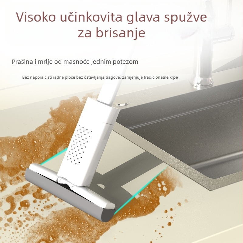 Mini mop bez dodirivanja rukama s pamučnom glavom za kuhinju i kupaonicu