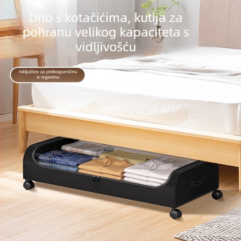 Vozik za skladištenje ispod kreveta s kotačićima, sklopiva platnena kutija za odjeću i obuću