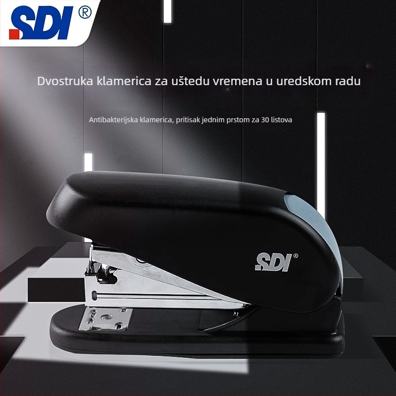 Antibakterijska ručna spajalica, kapacitet do 25 listova, prijenosna, tip gumb, srednje veličine, 24/6 spajalice