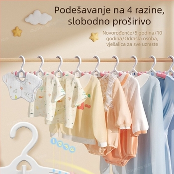 Good Helper Dječja vješalica za odjeću, mala za novorođenčad, dojenčad i djecu, izvlačna za kućnu upotrebu