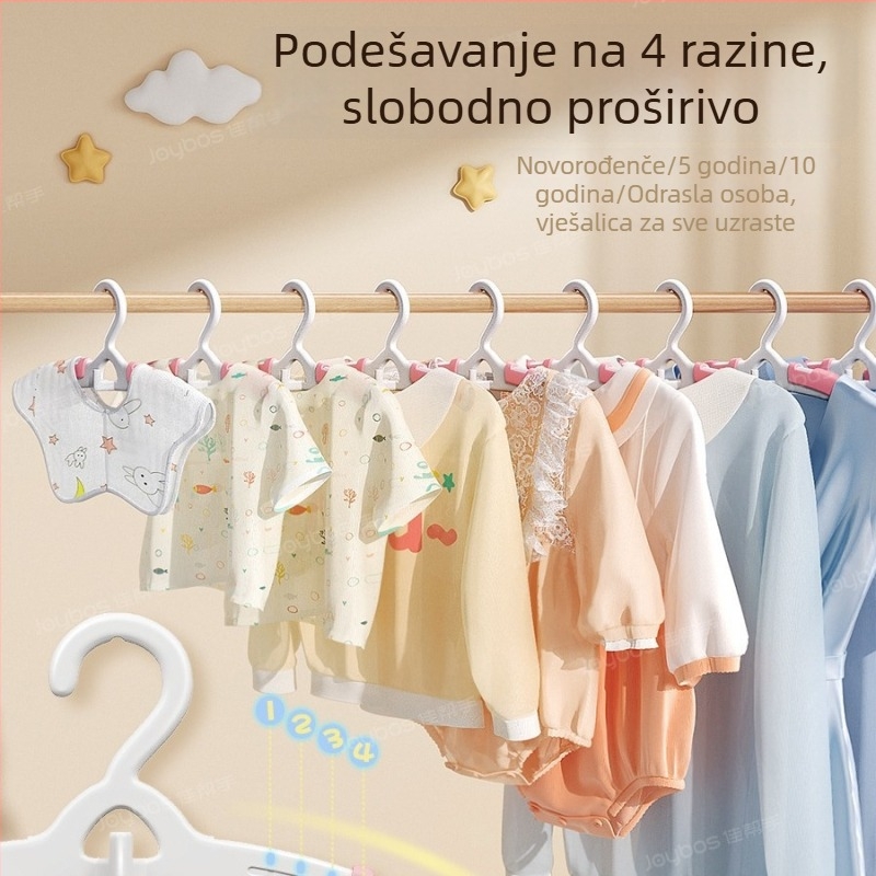 Good Helper Dječja vješalica za odjeću, mala za novorođenčad, dojenčad i djecu, izvlačna za kućnu upotrebu