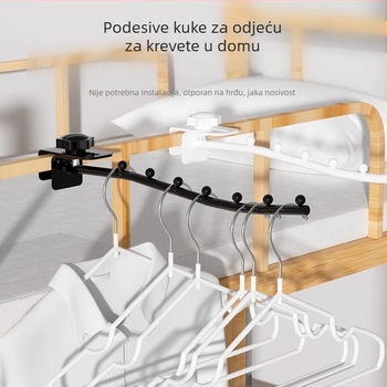 Fiksni metalni stalak za odjeću s jednom šipkom, za studentsku sobu, pored kreveta