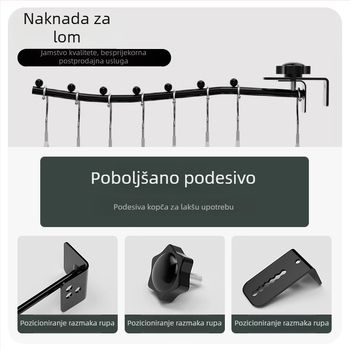 Fiksni metalni stalak za odjeću s jednom šipkom, za studentsku sobu, pored kreveta
