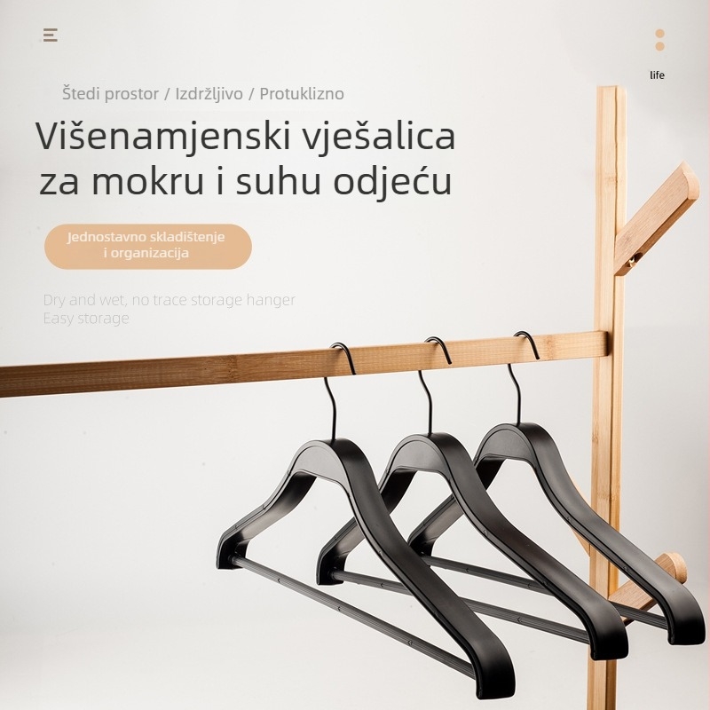 Plastična podesiva vješalica s protukliznim slojem za odijela i garderobu – kućna vješalica za odjeću