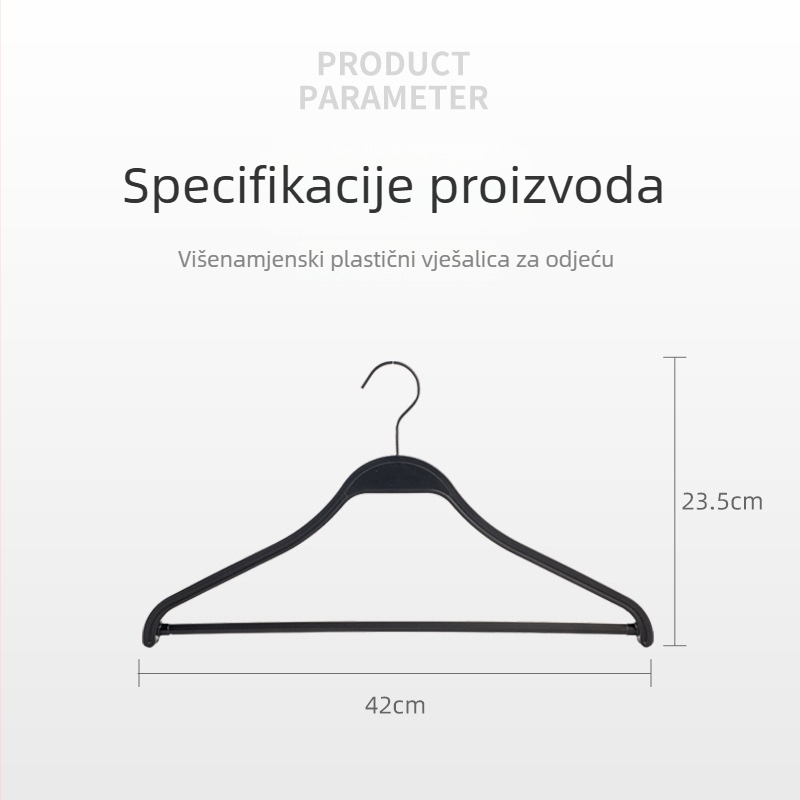 Plastična podesiva vješalica s protukliznim slojem za odijela i garderobu – kućna vješalica za odjeću