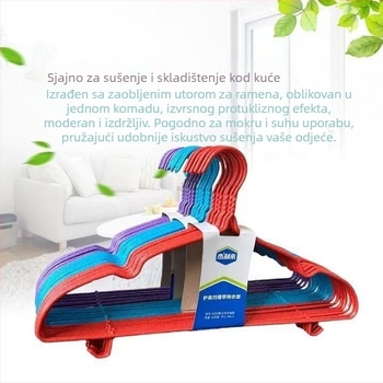 Metalna vješalica za odjeću sa širokim ramenima i utorima, čvrsta konstrukcija, za kućnu upotrebu