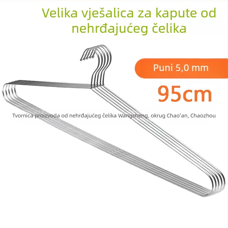 Vješalica od nehrđajućeg čelika, stil laganog luksuza, s držačem za ručnike i prostorom za hlače i kravate