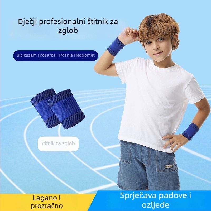 Dječja narukvica za zglobove, prozračna i upija znoj; za košarku, nogomet, vožnju biciklom, badminton i jahanje — zaštita zglobova