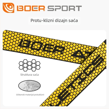 Boer protuklizni pojas za trening – zgibovi, mrtvo dizanje, bench press i trening s šipkom
