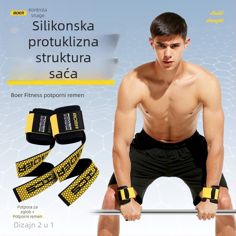 Boer protuklizni pojas za trening – zgibovi, mrtvo dizanje, bench press i trening s šipkom