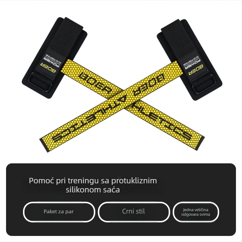 Boer protuklizni pojas za trening – zgibovi, mrtvo dizanje, bench press i trening s šipkom