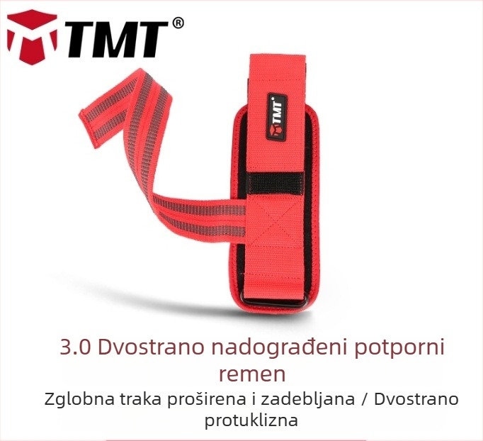 TMT zglobni potporni pojasevi i držači hvatanja za dizanje utega, fitness rukavice s protukliznim dizajnom za zgibove i mrtvo dizanje
